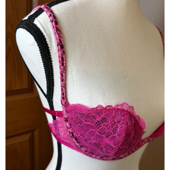 Victoria’s Secret Very Sexy Mermaid Lace Push-Up Bra 34C Pink Leopard Print NWOT - Picture 8 of 9